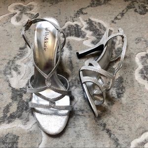 Kelly & Katie silver strappy heels